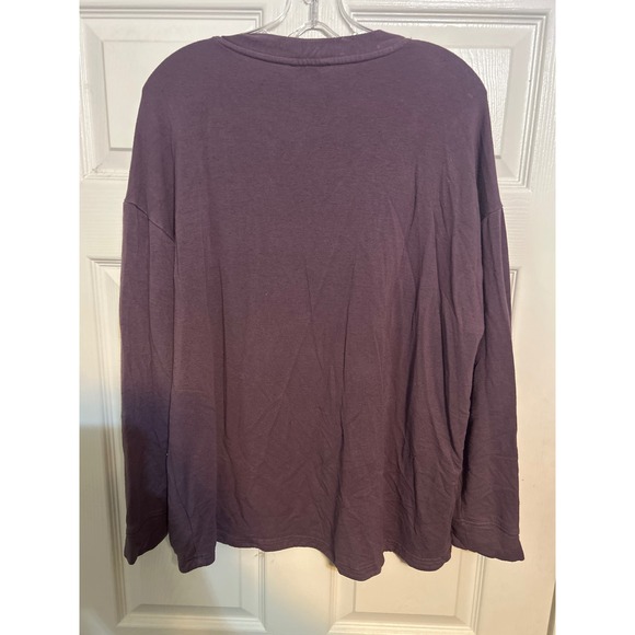 Three Dots Womens Long Sleeve Crewneck Pullover Top Plum Purple Size L 1507305 - Picture 4 of 4